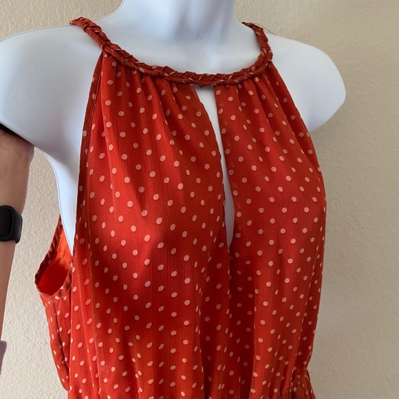 Orange Polka Dot Spring Dress - Picture 3 of 4